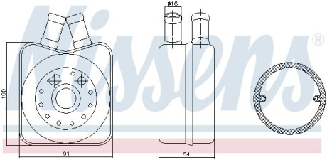 Радиатор масляный AUDI, SEAT, SKODA, VW (выр-во) NISSENS 90606