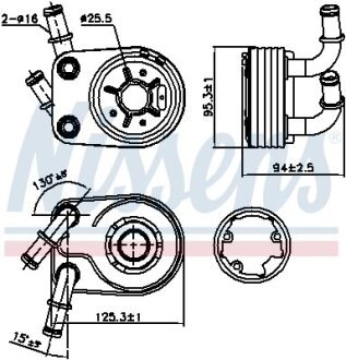 Радиатор масляный FIAT DOBLO (119, 223) (01-) 1.9 JTD (выр-во) NISSENS 90794