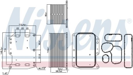 Радиатор масляный NISSAN NV 400 (M20)/OPEL MOVANO B (10-) 2.3 CDTI (выр-во) NISSENS 90922