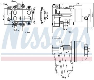 Радіатор масляний з корпусом масляного фільтра NISSENS 91315