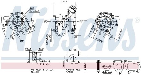 Турбіна OPEL/RENAULT 2.0/2.3 CDTI M9R/M9 під воду та масло, воду можна не підключати NISSENS 93233 (фото 1)