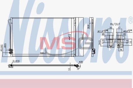 Конденсатор кондиціонера MERCEDES-BENZ VITO-SERIES W447 (2014) NISSENS 941054