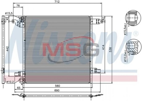 Конденсатор кондиціонера ML-CLASS W 163 (98-) NISSENS 94568