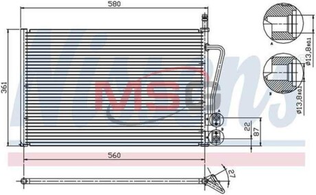 Конденсатор кондиционера FORD FIESTA V(01-)MT (выр-во) NISSENS 94587