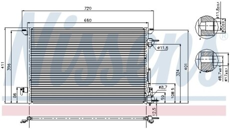 Конденсер кондиціонера NISSENS 94597