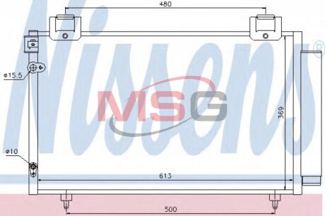 Конденсатор кондиціонера TOYOTA AVENSIS (T25) (03-) 1.6-2.0i NISSENS 94730