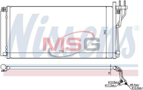 Конденсор кондиционера GRANDEUR/XG/MAGENTIS 05- (выр-во) NISSENS 94804