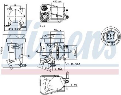 Дросельний вузол OPEL ASTRA 04- NISSENS 955002 (фото 1)