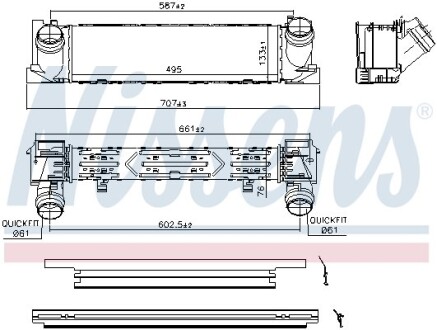 Интеркулер BMW 1/2/3 SERIES (2010 (выр-во) NISSENS 96552