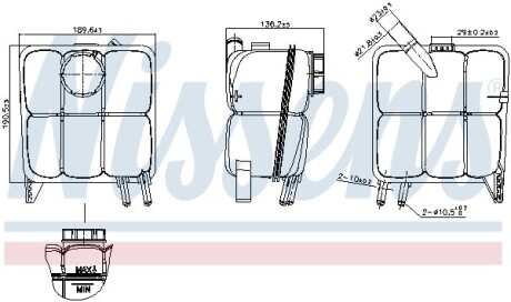 Бачок расширительный с крышкой FORD FOCUS C-MAX (CAP, CB3) (03-) 1.6 TDCi (выр-во) NISSENS 996138