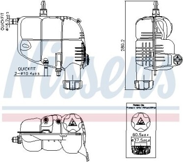 Бачок расширительный с крышкой BMW 1/2/X1 SERIES (выр-во) NISSENS 996185