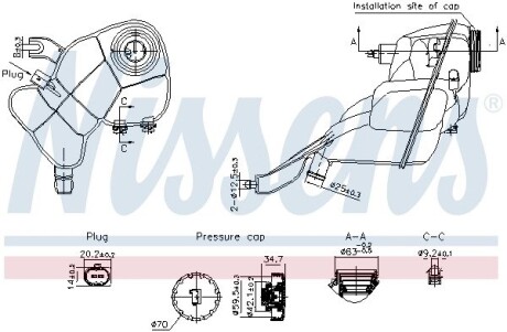 Бачок розширювальний MERCEDES-BENZ S-SERIES W221 NISSENS 996204