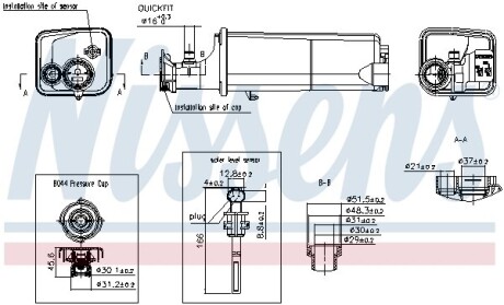 Бачок розширювальний з кришкою BMW3 SERIES E46/ X5 SERIES E53 NISSENS 996261