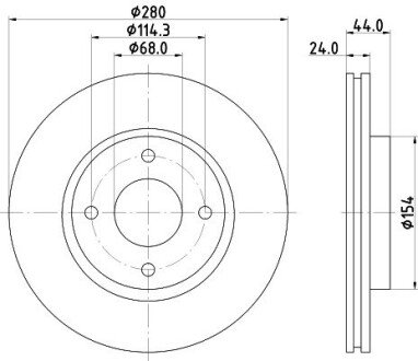 Диск гальмівний передній Nissan Tiida 1.5, 1.6, 1.8 (07-) NISSHINBO ND2036K