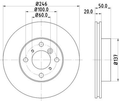 Диск гальмівний передний Suzuki Liana 1.3, 1.4, 1.5 (01-07) NISSHINBO ND9007