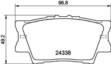 Колодки гальмівні дискові задні Toyota Camry, RAV-4 2.0, 2.4, 2.5 (08-) NISSHINBO NP1016 (фото 1)