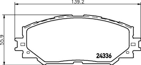 Колодки гальмівні дискові передние Toyota Auris,Corollla 1.3, 1.4, 1.6, 2.0 (07-),RAV 4 2.5 (12-) NISSHINBO NP1019