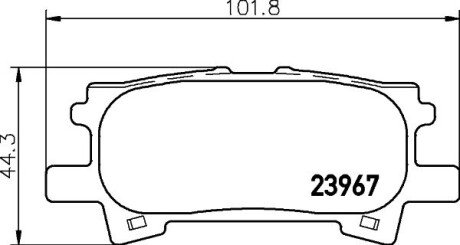 Колодки гальмівні дискові задні Lexus 300, 400h, 450h (06-08) NISSHINBO NP1028