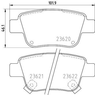 Колодки гальмівні дискові задні Toyota Avensis, Corolla 1.6, 1.8, 2.0 (03-08) NISSHINBO NP1031