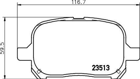 Колодки гальмівні дискові передні Toyota Camry 2.4, 3.0 (01-06)/Lexus RX 300 (00-03) NISSHINBO NP1033