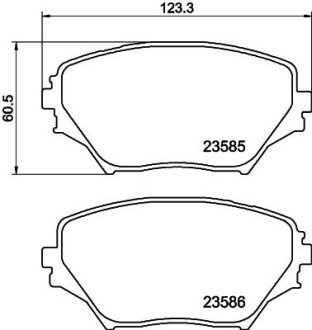 Колодки гальмівні дискові передние Toyota RAV-4 1.8, 2.0 2.4 (00-05) NISSHINBO NP1036