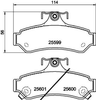 Колодки гальмівні дискові задні Toyota Camry, RAV-4 2.0, 2.2, 2.4 (06-)/Lexus ES 250h, 300h (12-) NISSHINBO NP1056