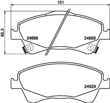 Колодки гальмівні дискові передние Toyota Auris, Avensis, Verso 1.6, 1.8, 2.0 (08-) NISSHINBO NP1119