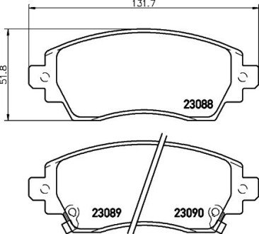 Колодки гальмівні дискові передние Toyota Corolla 1.4, 1.6, 2.0 (97-02) NISSHINBO NP1120 (фото 1)