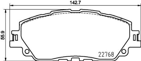 Колодки гальмівні дискові передні Toyota Camry V7 (17-)/ Toyota RAV-4 (17-) NISSHINBO NP1167