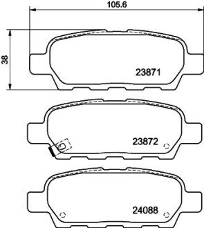 Колодки тормозные дисковые задние Renault Koleos/Nissan X-trail, Qashqai 2.0, 2.2, 2.5 (09-) NISSHINBO NP2004