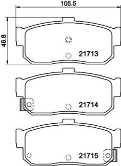 Колодки гальмівні дискові задні Nissan Almera II 1.5, 2.0 (00-) NISSHINBO NP2022