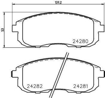 Колодки гальмівні дискові передние Nissan Juke, Tiida 1.5, 1.6, 1.8 (09-) NISSHINBO NP2046