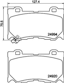 Колодки тормозные дисковые передние Infiniti FX, Q50, Q70, QX70 3.7 (08-) NISSHINBO NP2058