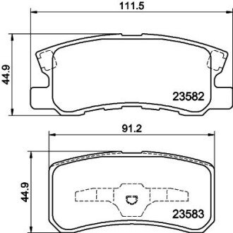 Колодки гальмівні дискові задні Mitsubishi ASX 1.8, 2.0 (10-), Pajero 3.2, 3.8 (07-) NISSHINBO NP3004