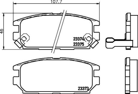 Колодки гальмівні дискові задні Mitsubishi Galant, Lancer 1.8, 2.0, 2.5 (96-03) NISSHINBO NP3034