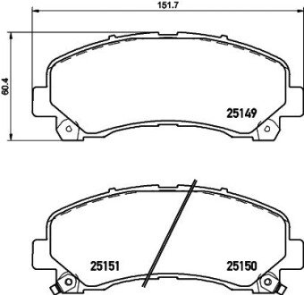 Колодки гальмівні дискові передні Strong Ceramic Isuzu D-Max I (TFR, TFS) (02-12), D-MAX II (TFR, TFS) (12-) NISSHINBO NP4005SC