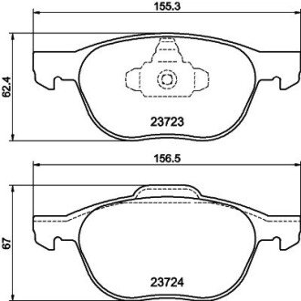 Колодки тормозные дисковые передние Mazda 3, 5 1.4, 1.6 1.8, 2.0 (06-) NISSHINBO NP5006