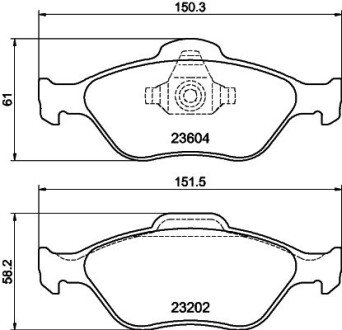 Колодки тормозные дисковые передние Mazda2 1.3, 1.4, 1.6 (03-)/Ford Fusion 1.4, 1.6 (04-12) NISSHINBO NP5008