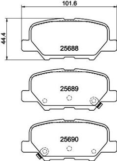 Колодки гальмівні дискові задні Mazda 6/Mitsubishi ASX, Outlander 1.8, 2.0, 2.2, 2.4 (10-) NISSHINBO NP5038 (фото 1)