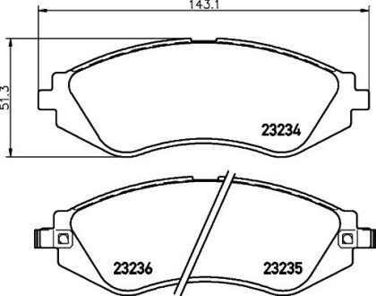 Колодки гальмівні дискові передние Chevrolet Lacetti, Nubira 1.4, 1.6, 1.8, 2.0 (05-) NISSHINBO NP6028