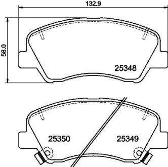 Колодки гальмівні дискові передние Hyundai Accent, i20/Kia rio 1.2, 1.4, 1.6 (11-) NISSHINBO NP6041 (фото 1)