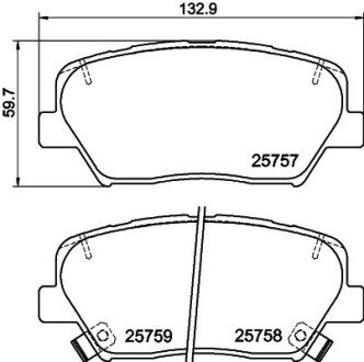 Колодки гальмівні дискові передние Hyundai Accent/Kia Rio, Ceed 1.4, 1.6 (12-) NISSHINBO NP6068