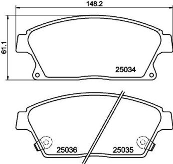 Колодки гальмівні дискові передние Chevrolet Cruze 1.6, 1.8, 2.0 (11-) NISSHINBO NP6073