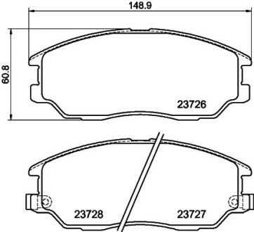 Колодки гальмівні дискові передние Hyundai Terracan 2.9, 3.5 (03-06) NISSHINBO NP6092