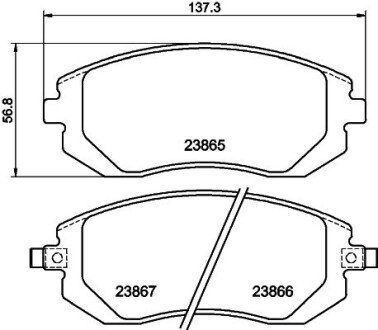 Колодки гальмівні дискові передні Subaru Forester, Impreza, Legacy, Outback 2.0, 2.5 (06-) NISSHINBO NP7001 (фото 1)