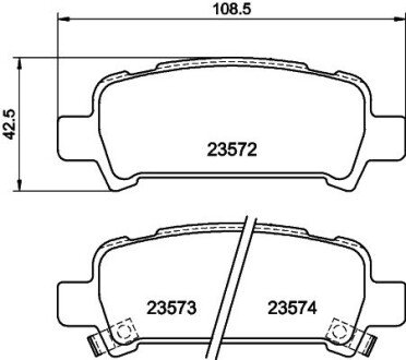 Колодки гальмівні дискові задні Subaru Legacy, Outback 2.0, 3.0 (03-) NISSHINBO NP7003