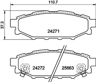 Колодки гальмівні дискові задние Subaru Forester, Impreza, Legacy, Outback 2.0, 2.2, 2.5 (03-) NISSHINBO NP7006 (фото 1)