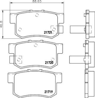 Колодки тормозные дисковые задние Honda Civic VII 1.4, 2.0 (00-05) NISSHINBO NP8008