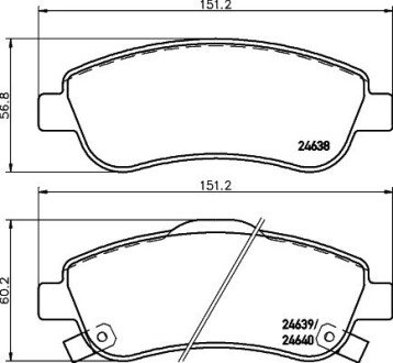 Колодки гальмівні дискові передні Honda CR-V III (07-), CR-V IV 2.0, 2.4 (12-) NISSHINBO NP8012