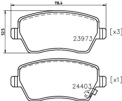 Колодки гальмівні дискові передние Nissan Micra, Note 1.2, 1.5 (06-)/Suzuki Splash, Swift 1.2, 1.3, 1.5 (05-) NISSHINBO NP9004 (фото 1)